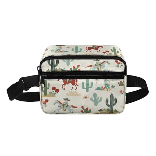 COEQINE Weihnachtstasche, kleine Hüfttasche für Familie, Sohn, Herren, Damen, modisches Muster, hohe Hüfttasche mit Schultergurt, Cactus Race Horse, Kinderrucksack von COEQINE