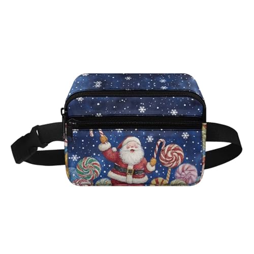 COEQINE Weihnachtstasche, kleine Hüfttasche für Familie, Sohn, Herren, Damen, modisches Muster, hohe Hüfttasche mit Schultergurt, Weihnachtliche Zuckertüte, Kinderrucksack von COEQINE