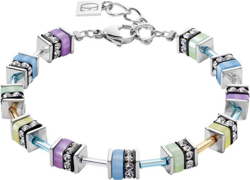 COEUR DE LION Armband Schmuck Edelstahl Classic Polaris Classic Pastel Würfelkette, Made in Germany - mit Polaris, Strassstein von COEUR DE LION
