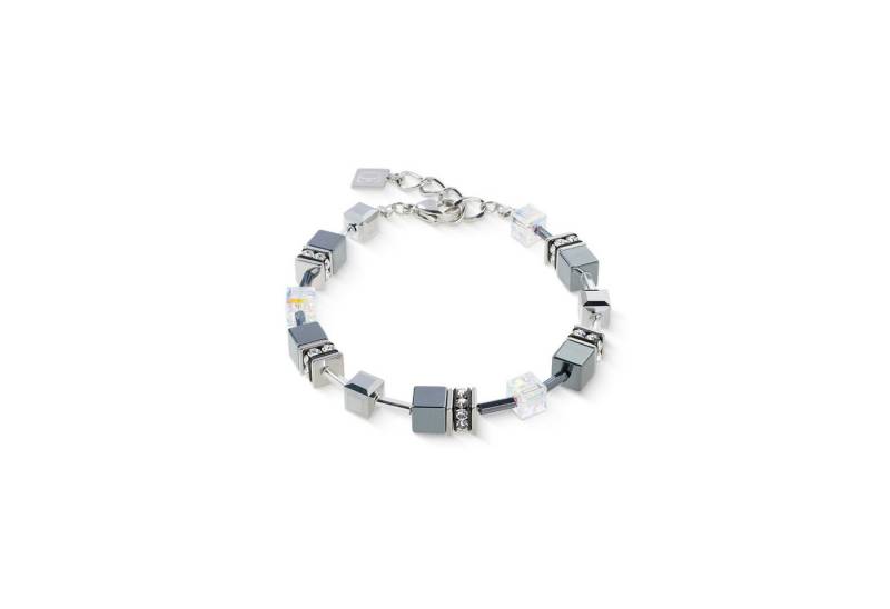 COEUR DE LION Armband Schmuck Edelstahl GeoCUBE® Armkette Würfelkette, Made in Germany - mit Swarovski® Kristall, Strassstein, Hämatit von COEUR DE LION