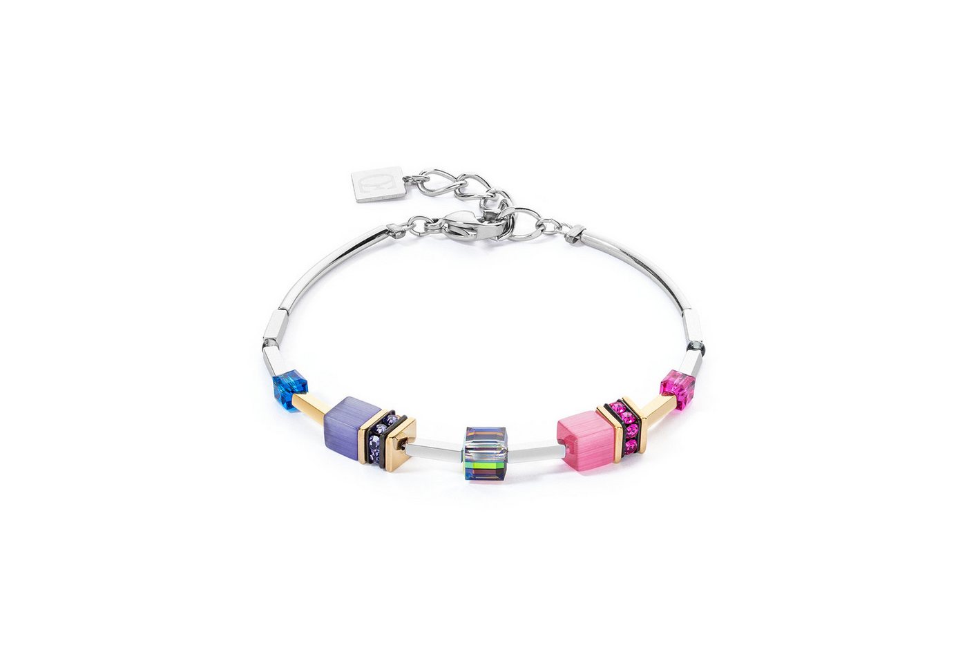 COEUR DE LION Armband Schmuck Edelstahl GeoCUBE® Iconic Lite Würfelkette, Made in Germany - mit Swarovski® Kristall, Strassstein, Schmucksteinen von COEUR DE LION