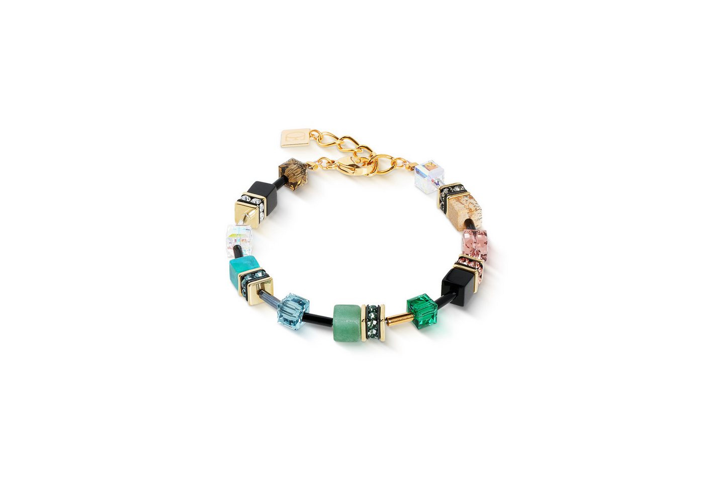 COEUR DE LION Armband Schmuck Edelstahl GeoCUBE® Iconic Precious Würfelkette, Made in Germany - mit Swarovski® Kristall, Strassstein, Schmucksteinen von COEUR DE LION