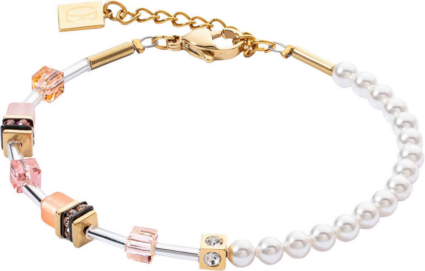 COEUR DE LION Armband Schmuck Edelstahl GeoCUBE® Mini Fusion Pearls Würfelkette, Made in Germany - mit Schmucksteinen - mit Swarovski® Perle von COEUR DE LION