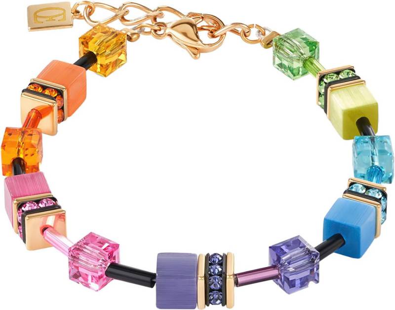 COEUR DE LION Armband Schmuck Edelstahl GeoCUBE® Iconic Würfelkette, Made in Germany - mit Swarovski® Kristall, Strassstein, Schmucksteinen von COEUR DE LION