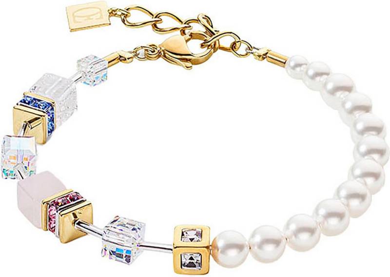 COEUR DE LION Armband Schmuck Edelstahl GeoCUBE® Precious Fusion Pearls Würfelkette, Made in Germany - mit Schmucksteinen - mit Swarovski® Perle von COEUR DE LION