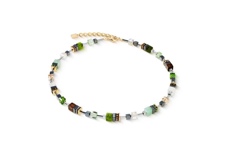 COEUR DE LION Collier GeoCUBE® Precious Motion Halskette Forest Light Würfelkette, Made in Germany - mit Schmuckstein, Swarovski® Kristall, Strassstein von COEUR DE LION