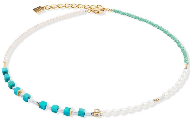 COEUR DE LION Collier Schmuck Edelstahl GeoCUBE® Princess Fusion Pearls Würfelkette, Made in Germany - mit Glasstein - mit Süßwasserzuchtperle von COEUR DE LION
