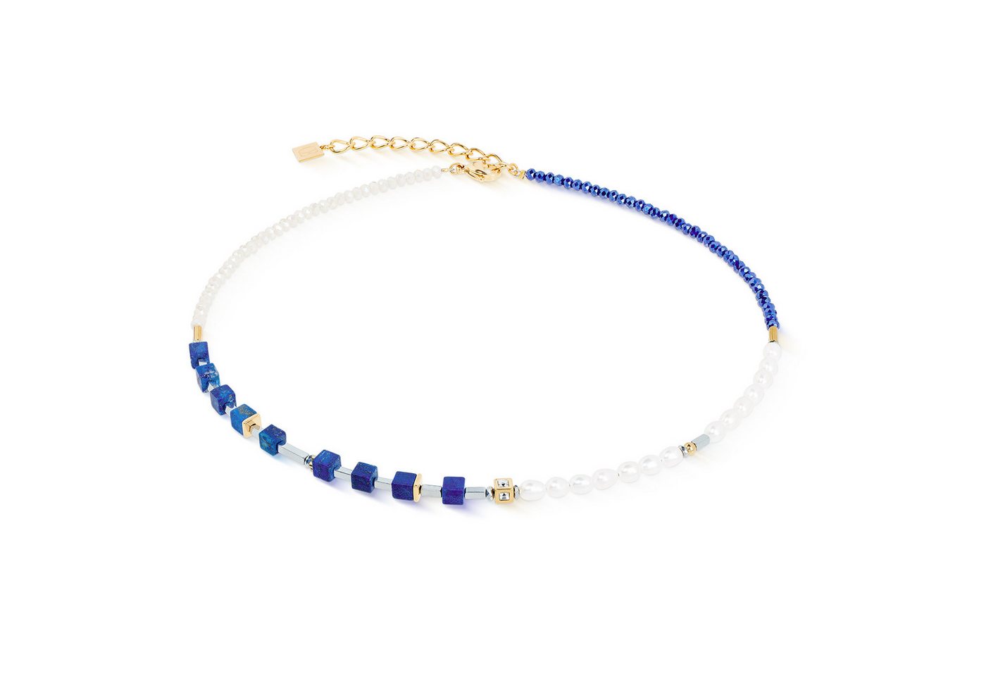 COEUR DE LION Collier Schmuck Edelstahl GeoCUBE® Princess Fusion Pearls Würfelkette, Made in Germany - mit Glasstein - mit Süßwasserzuchtperle von COEUR DE LION