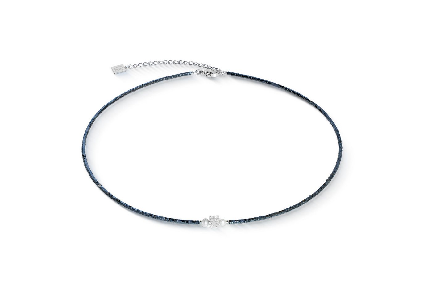 COEUR DE LION Collier Schmuck Edelstahl Halskette Edge & Grace Würfelkette, Made in Germany - mit Hämatit - mit Süßwasserzuchtperle von COEUR DE LION