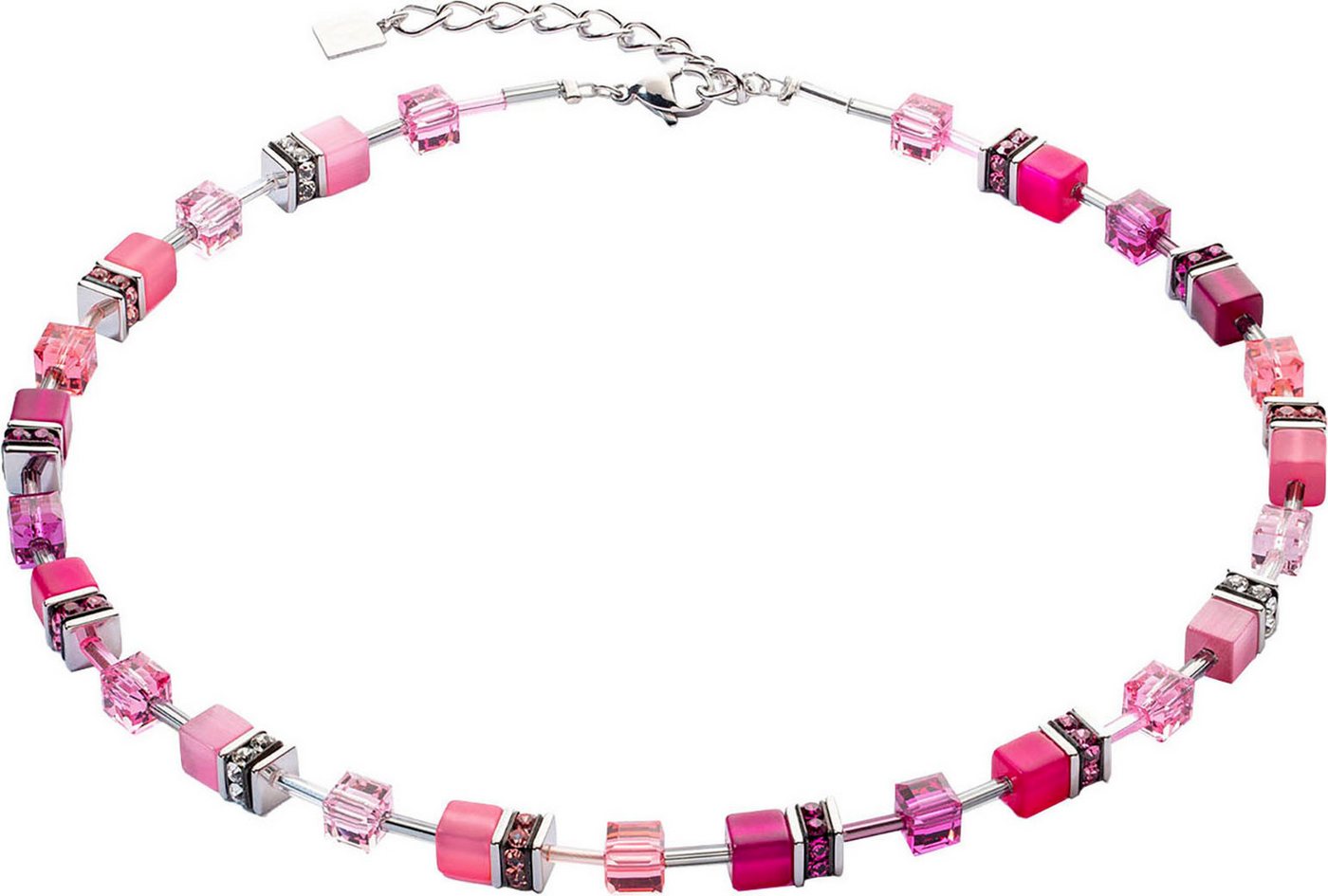 COEUR DE LION Collier Schmuck Edelstahl GeoCUBE® Iconic Festive Würfelkette, Made in Germany - mit Swarovski® Kristall, Strassstein, Schmuckstein von COEUR DE LION