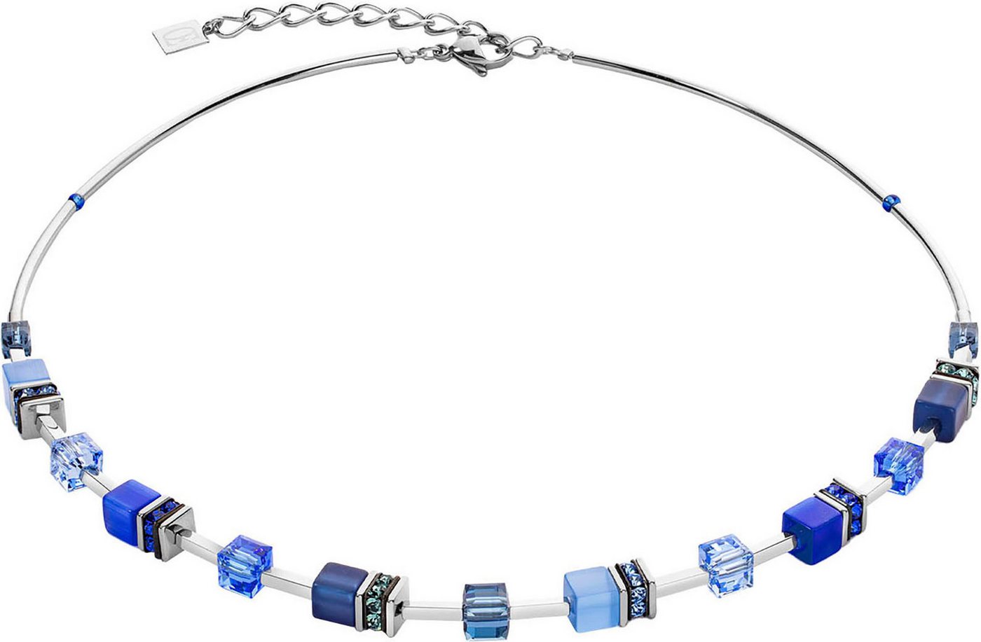 COEUR DE LION Collier Schmuck Edelstahl GeoCUBE® Iconic Lite Würfelkette, Made in Germany - mit Swarovski® Kristall, Strassstein, Schmuckstein von COEUR DE LION