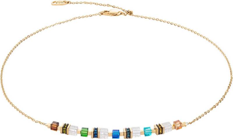 COEUR DE LION Collier Edelstahl GeoCUBE® Mini Cubes & Chain Würfelkette, Made in Germany - mit Swarovski® Kristall, Strassstein, Schmuckstein von COEUR DE LION