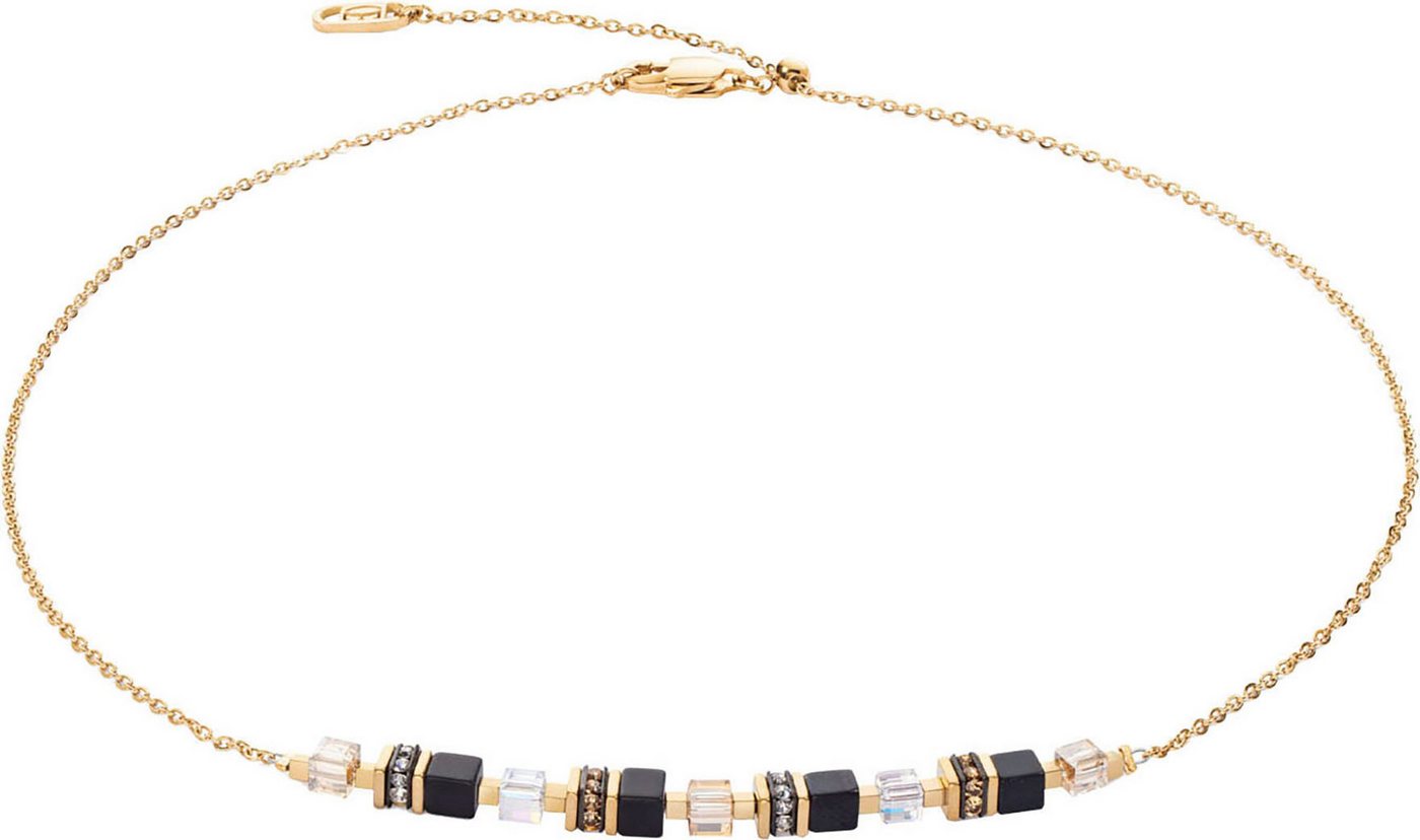 COEUR DE LION Collier Edelstahl GeoCUBE® Mini Cubes & Chain Würfelkette, Made in Germany - mit Swarovski® Kristall, Strassstein, Schmuckstein von COEUR DE LION