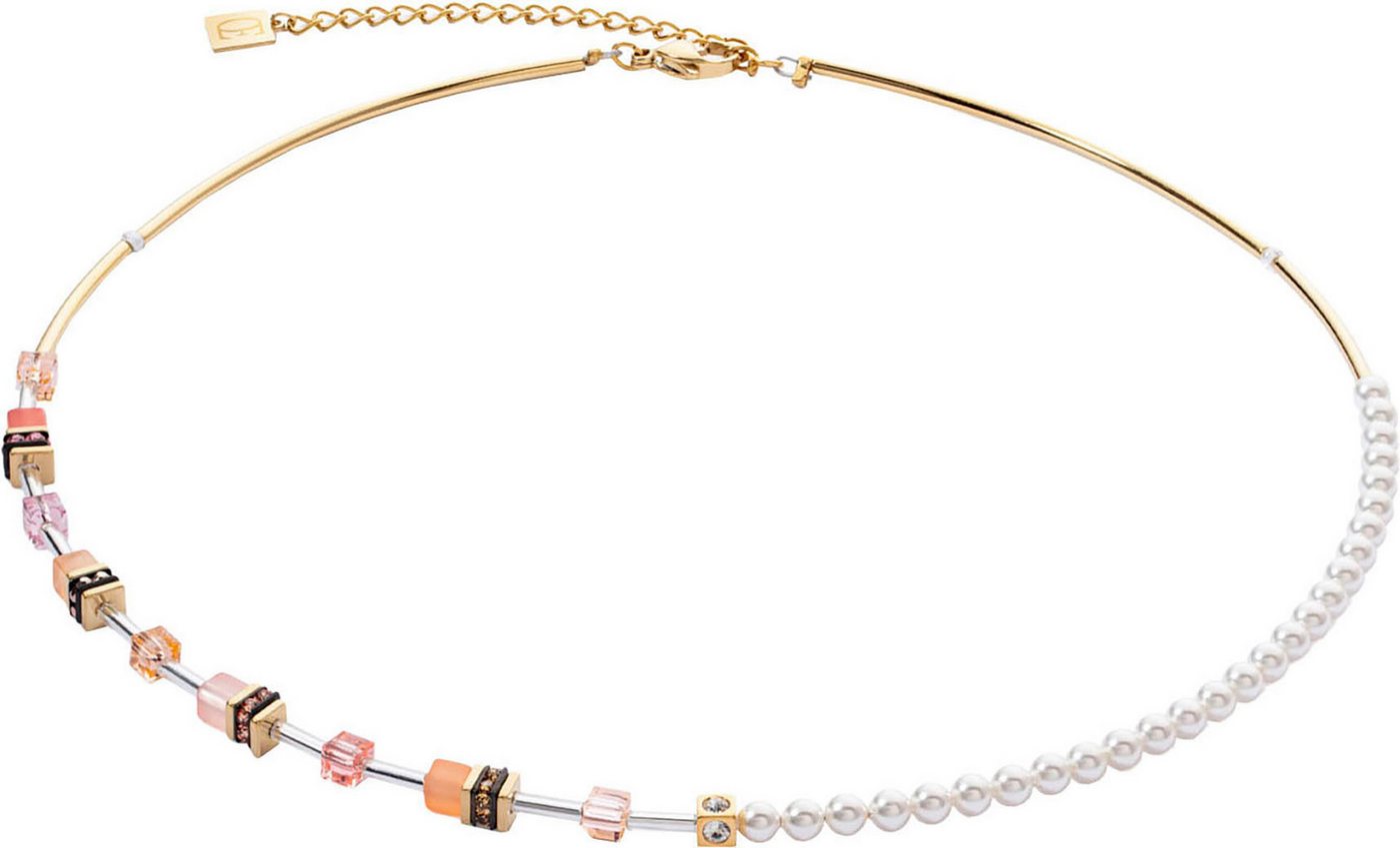 COEUR DE LION Collier Schmuck Edelstahl GeoCUBE® Mini Fusion Pearls Würfelkette, Made in Germany - mit Schmuckstein - mit Swarovski® Perle von COEUR DE LION