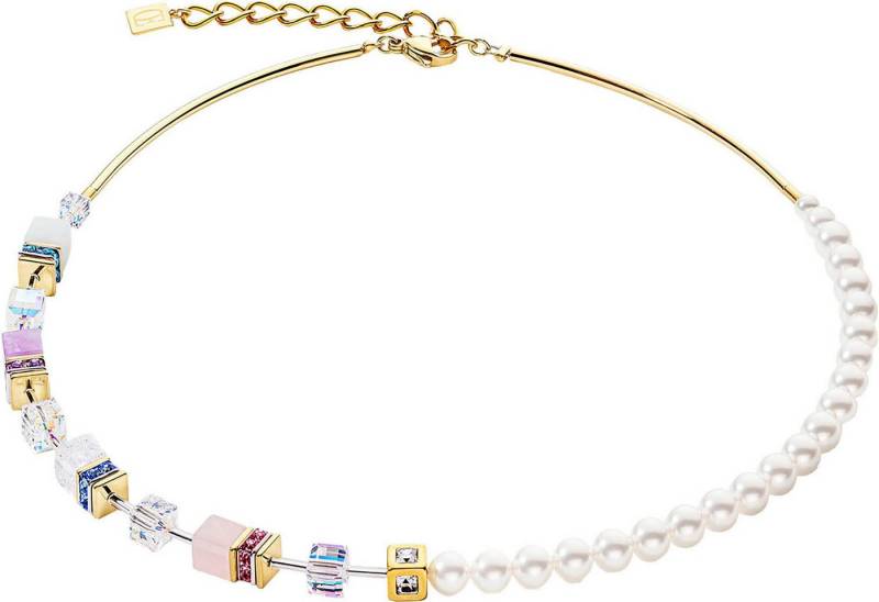 COEUR DE LION Collier Schmuck Edelstahl GeoCUBE® Precious Fusion Pearls Würfelkette, Made in Germany - mit Schmuckstein - mit Swarovski® Perle von COEUR DE LION