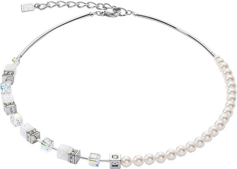 COEUR DE LION Collier Schmuck Edelstahl GeoCUBE® Precious Fusion Pearls Würfelkette, Made in Germany - mit Schmuckstein - mit Swarovski® Perle von COEUR DE LION