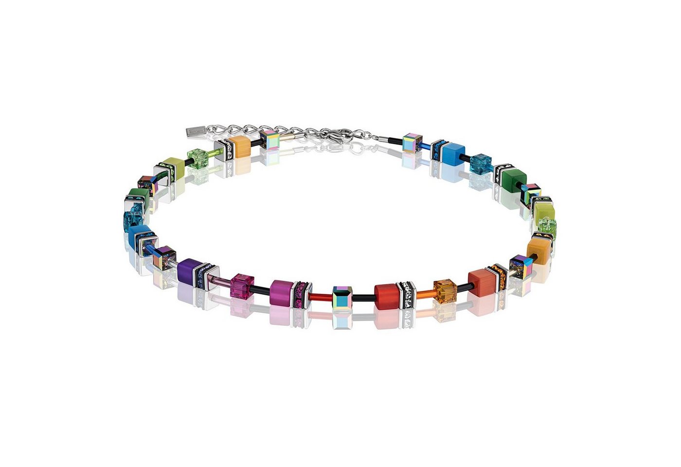 COEUR DE LION Kette mit Einhänger Coeur De Lion 2838/10-1520 Halskette Damen GeoCUBE® Multicolor Rainbow von COEUR DE LION