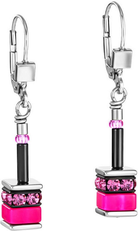 COEUR DE LION Paar Ohrhänger Schmuck Edelstahl Classic Polaris Classic Pastel Würfelkette, Made in Germany - mit Polaris, Strassstein von COEUR DE LION