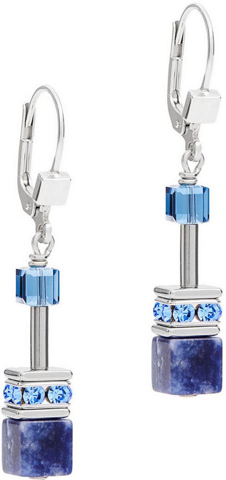 COEUR DE LION Paar Ohrhänger Schmuck Edelstahl GeoCUBE® Iconic Precious Würfelkette, Made in Germany - mit Swarovski® Kristall, Strassstein, Schmuckstein von COEUR DE LION