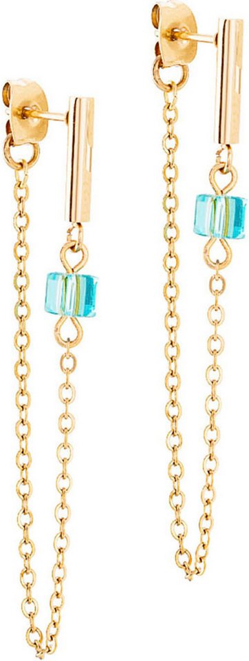 COEUR DE LION Paar Ohrstecker Schmuck Edelstahl GeoCUBE® Mini Cubes & Chain Würfelkette, Made in Germany - mit Swarovski® Kristall von COEUR DE LION