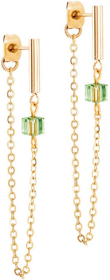 COEUR DE LION Paar Ohrstecker Schmuck Edelstahl GeoCUBE® Mini Cubes & Chain Würfelkette, Made in Germany - mit Swarovski® Kristall von COEUR DE LION