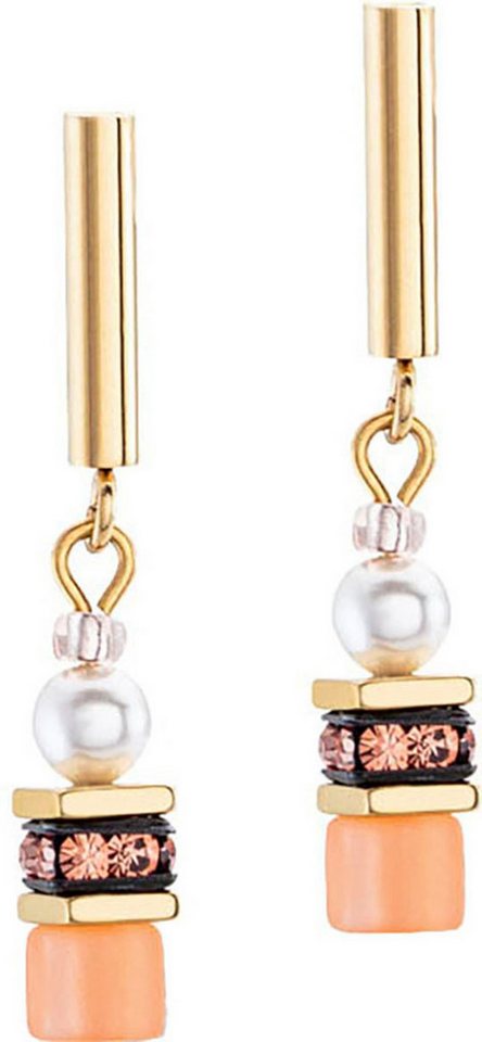 COEUR DE LION Paar Ohrstecker Schmuck Edelstahl GeoCUBE® Mini Fusion Pearls Würfelkette, Made in Germany - mit Polaris, Strassstein - mit Swarovski® Perle von COEUR DE LION