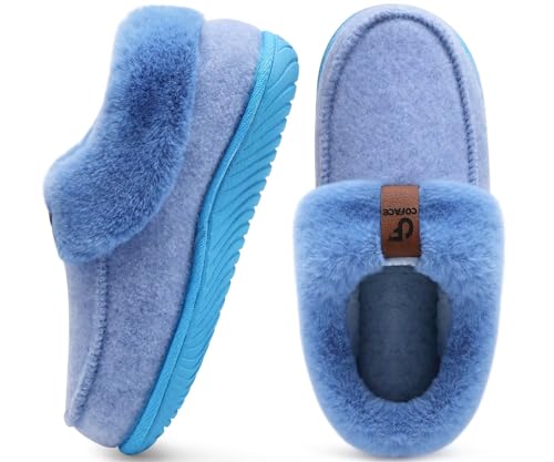 COFACE Hausschuhe Damen Kuschel Geschlossen Winter Pantoffeln Frauen Warme Flauschige Plüsch Filzhausschuhe Fell Gefütterte Hüttenschuhe Rutschfest Feste Sohle Hause Filzpantoffeln Blau 40 COFACE Hausschuhe Damen Kuschel Geschlossen Winter Pantoffeln Frauen Warme Flauschige Plüsch Filzhausschuhe Fell Gefütterte Hüttenschuhe Rutschfest Feste Sohle Hause Filzpantoffeln Blau 40 von COFACE