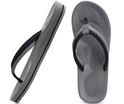 COFACE Damen Zehentrenner Sommer Flip Flops Frauen Bequem Mode Plateau Pantoffeln Sandalen Bade Strand Sport Zehentrenner rutschfest Gummifu ßbett EU42 Grau von COFACE