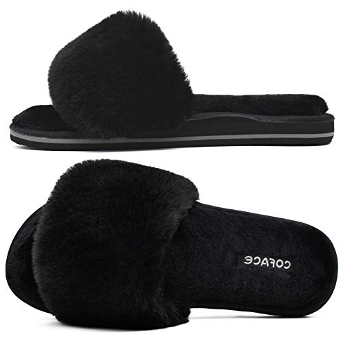 COFACE Hausschuhe Damen Fell Plüsch Pantoffeln 39 Flauschige Schlappen Winter Warm Badeschuhe Puschen für Damen von COFACE