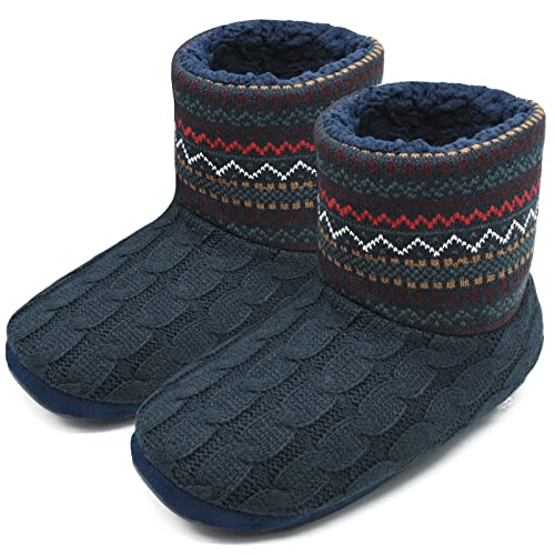 COFACE Hüttenschuhe Herren Warm Lammfell Hausschuhe Winter für Herren Plüsch Gefütterte Hausstiefel Männer Fell Haussocken Filz Pantoffeln 44 von COFACE