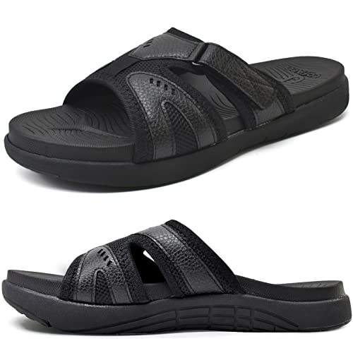 COFACE Herren Sport Recovery Sandalen Plantar Fasciitis weiche Polsterung leichtes Gewicht Bogen Unterstützung orthopädische Badelatschen für Männer GanzSchwarz Größe 41 COFACE Herren Sport Recovery Sandalen Plantar Fasciitis weiche Polsterung leichtes Gewicht Bogen Unterstützung orthopädische Badelatschen für Männer GanzSchwarz Größe 41 von COFACE