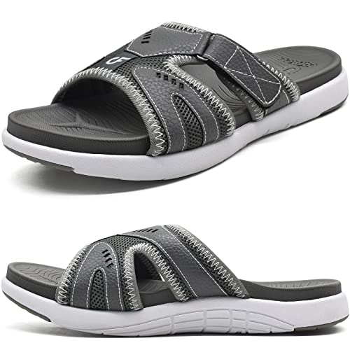 COFACE Herren Sport Recovery Sandalen Plantar Fasciitis weiche Polsterung leichtes Gewicht Bogen Unterstützung orthopädische Badelatschen für Männer Grau Größe 44.5 COFACE Herren Sport Recovery Sandalen Plantar Fasciitis weiche Polsterung leichtes Gewicht Bogen Unterstützung orthopädische Badelatschen für Männer Grau Größe 44.5 von COFACE