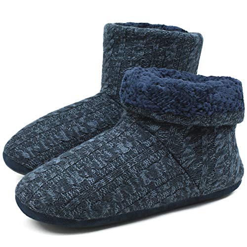 COFACE Hüttenschuhe Herren Warm Winter Hausschuhe Herren Plüsch Flauschig Gefütterte Hausstiefel Männer Haussocken Filz Pantoffeln von COFACE