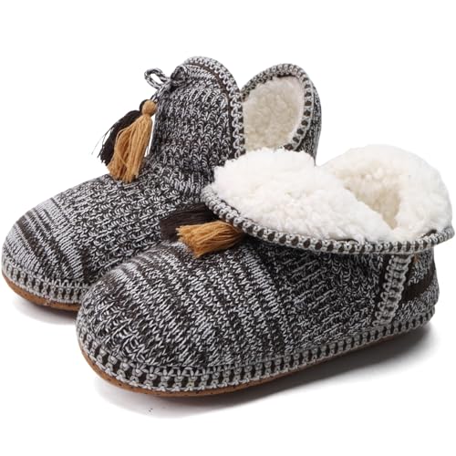 COFACE Lammfell Hausschuhe Damen Hüttenschuhe Winter Warme Plüsch Fell Hausschuhe Mädchen Flauschige Gefüttert Hausstiefel Kuschelige Pantoffeln von COFACE