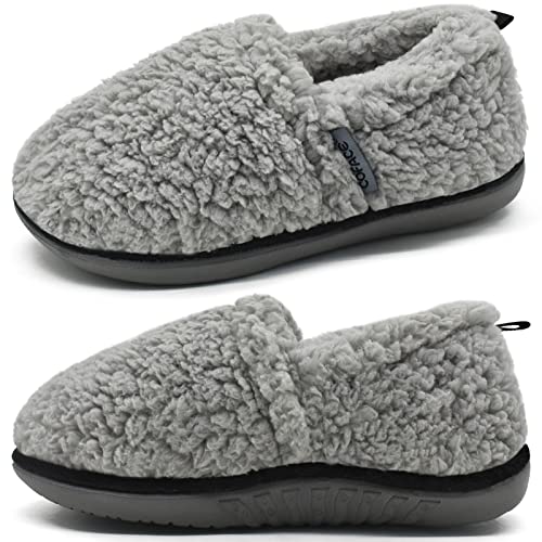 COFACE Orthopädische Hausschuhe für Damen mit kuscheligem Memory-Schaum-Futter Kunstpelz Plantarfasziitis Fußgewölbe Fuzzy-Hausschuhe Grau 41 von COFACE