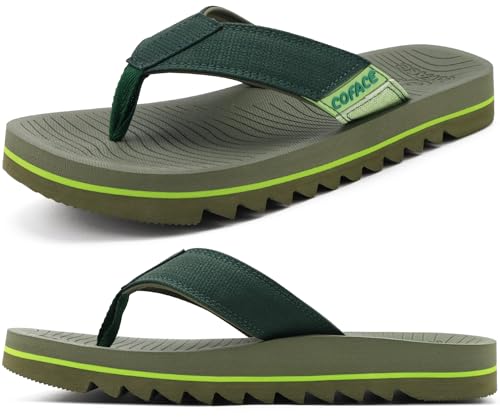 COFACE Sandalen Herren Zehentrenner Beach Flip Flops Arch Support Bequeme Strand Surfen Sommer Sandalen für Herren 43.5 Badelatschen Outdoor von COFACE