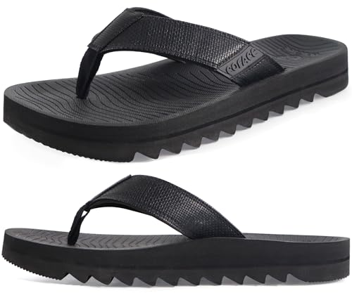 COFACE Sandalen Herren Zehentrenner Beach Flip Flops Arch Support Bequeme Strand Surfen Sommer Sandalen für Herren 44.5 Badelatschen Outdoor von COFACE