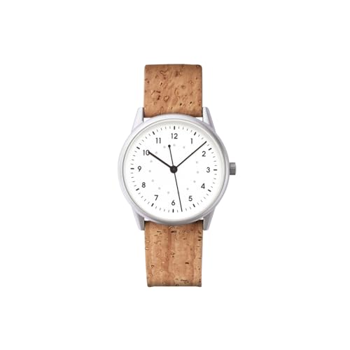 COFI 1453 Elegante Automatik Uhr Analog mit Miyota 9015 Werk veganem Armband und 42h Gangreserve Weißer Kork von COFI 1453