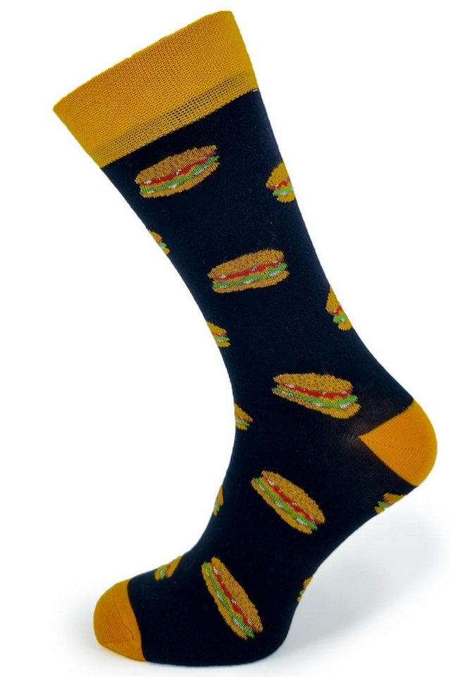 COFI 1453 Langsocken Herrensocken in Schwarz mit Hamburgermuster Socken für Männer von COFI 1453
