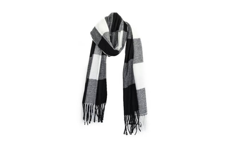 COFI 1453 Modeschal Moderner Schal mit Fransen in Karomuster Halstuch für Damen, 70x180 cm von COFI 1453