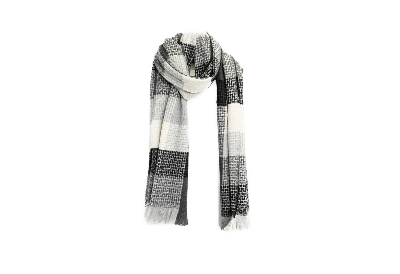 COFI 1453 Modeschal mit Cashmere-Touch - Modeschal mit Karomuster 70x200 cm mit Fransen von COFI 1453