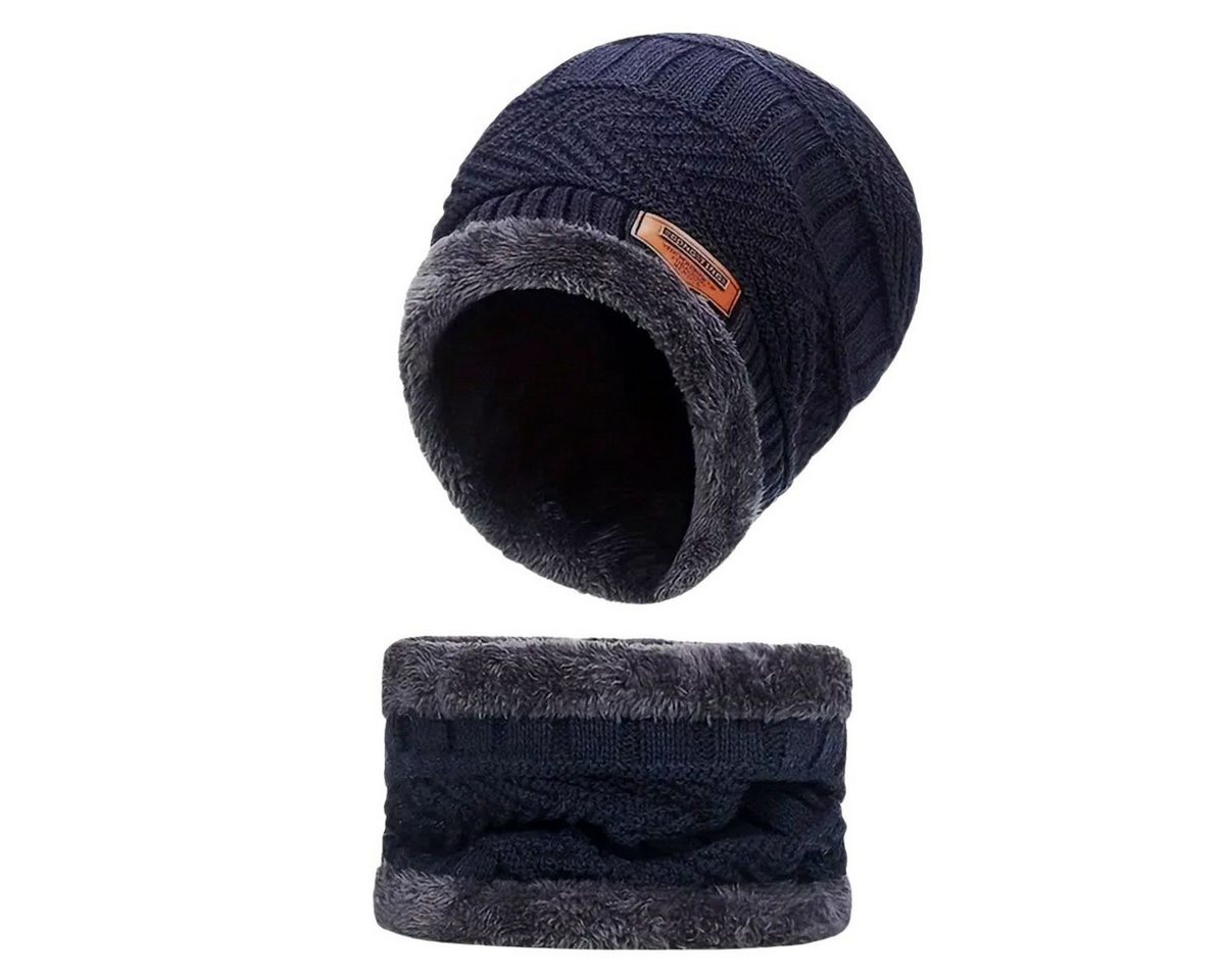 COFI 1453 Mütze & Schal Wintermütze mit Schal-Set – Strickmütze & Schlauchschal, Onesize gefüttert von COFI 1453