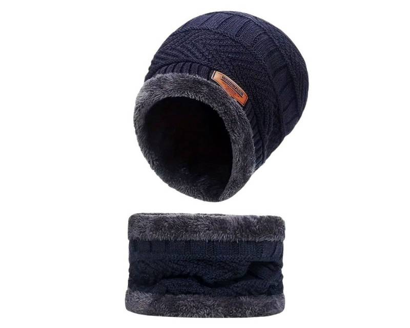COFI 1453 Mütze & Schal Wintermütze mit Schal-Set – Strickmütze & Schlauchschal, Onesize gefüttert von COFI 1453