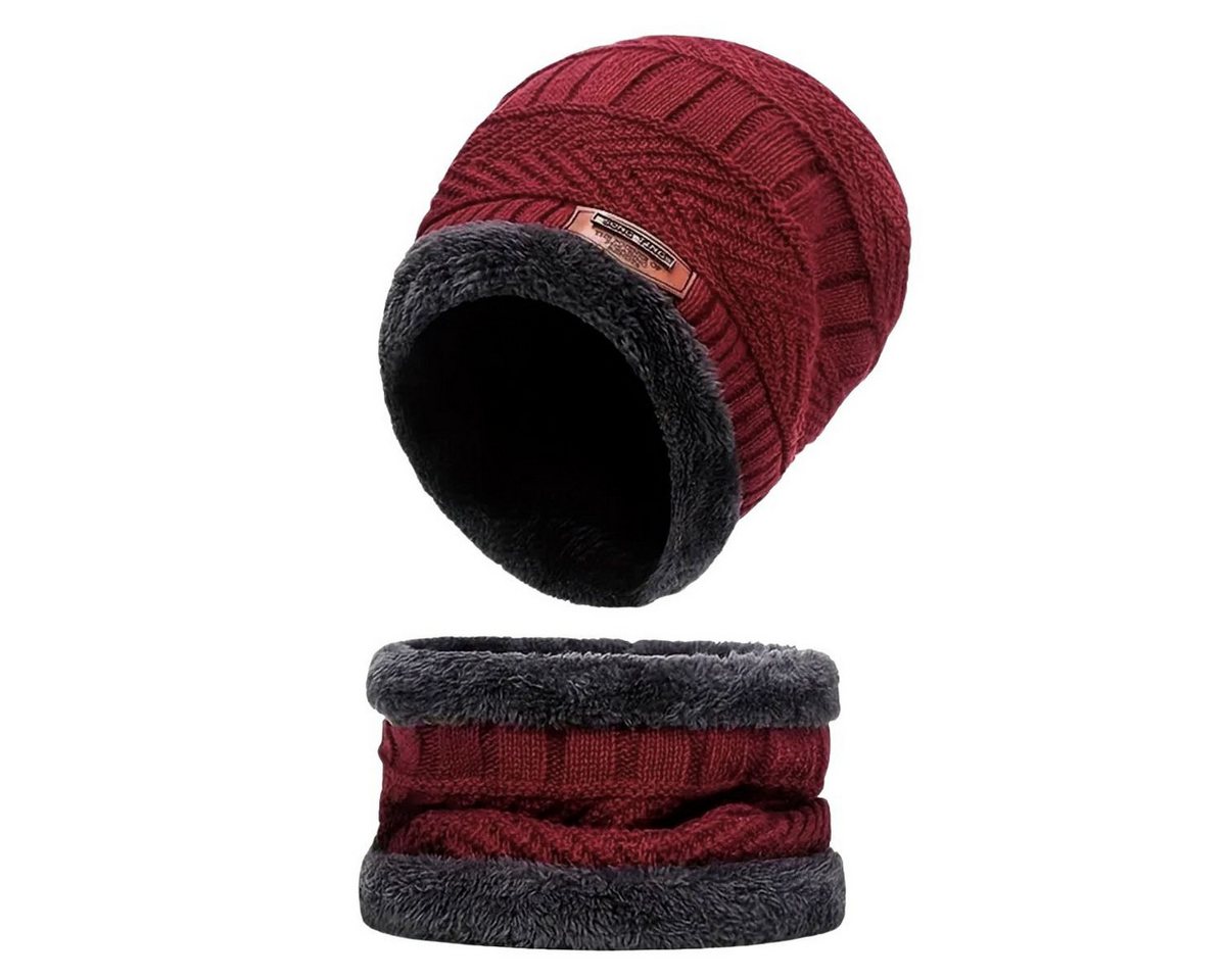 COFI 1453 Mütze & Schal Wintermütze mit Schal-Set – Strickmütze & Schlauchschal, Onesize gefüttert von COFI 1453