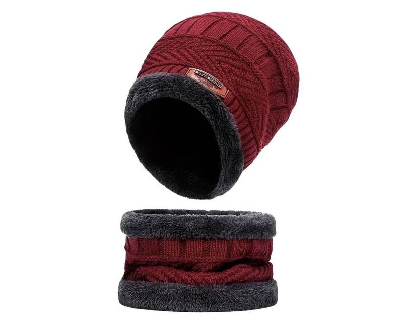 COFI 1453 Mütze & Schal Wintermütze mit Schal-Set – Strickmütze & Schlauchschal, Onesize gefüttert von COFI 1453