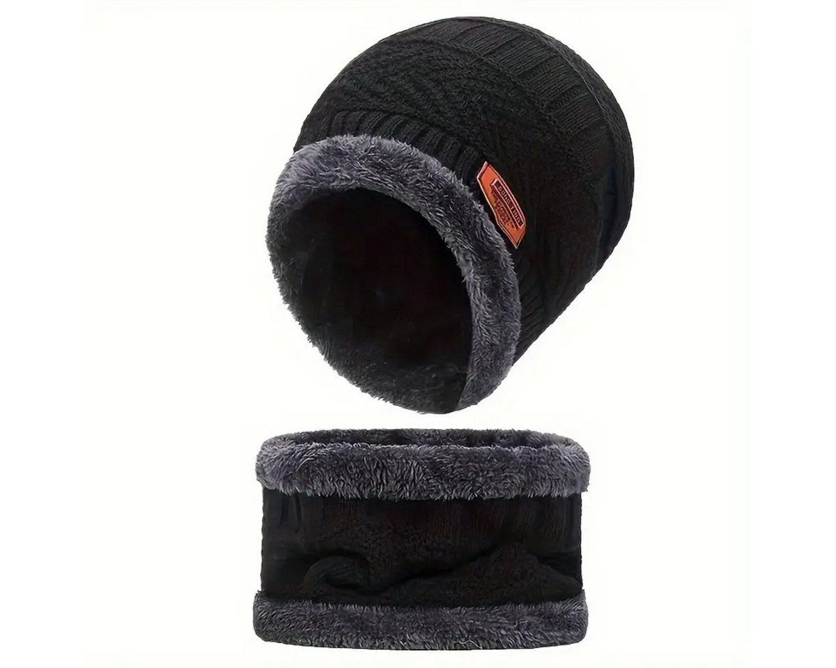 COFI 1453 Mütze & Schal Wintermütze mit Schal-Set – Strickmütze & Schlauchschal, Onesize gefüttert von COFI 1453