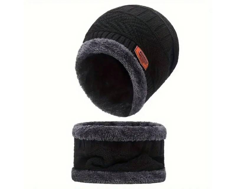 COFI 1453 Mütze & Schal Wintermütze mit Schal-Set – Strickmütze & Schlauchschal, Onesize gefüttert von COFI 1453