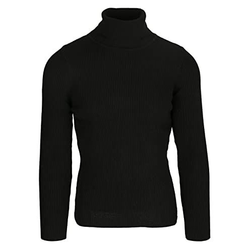 COFI 1453 Rollkragen Pullover Herren Sweatshirt Sweater Rolli Stretch Pullover 2XL Schwarz von COFI 1453