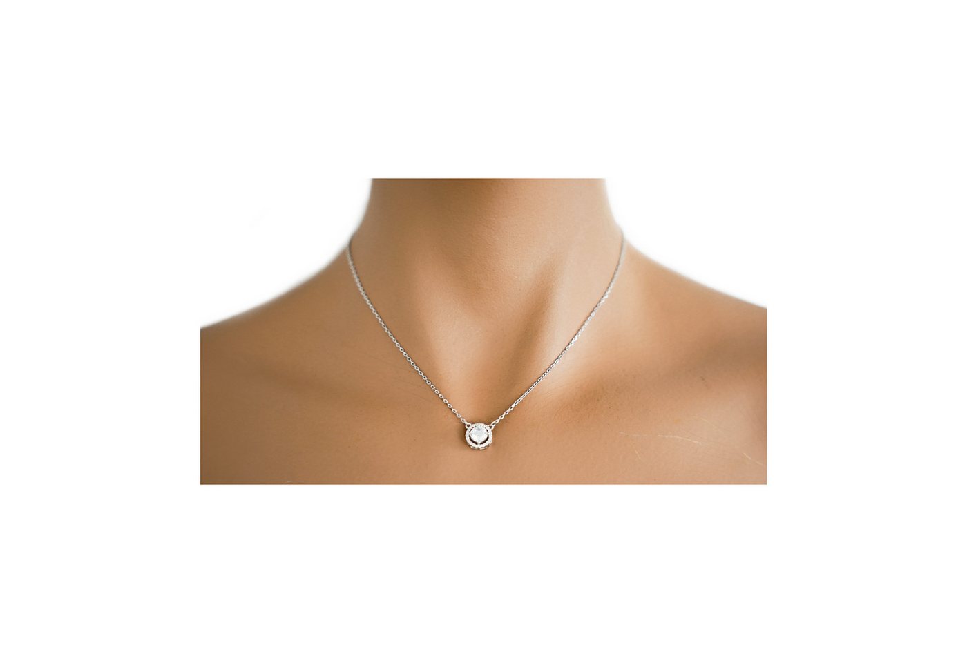 COFI 1453 Silberkette Elegante Halskette ca. 40-45 cm für Frauen aus Silber 925 mit Steine von COFI 1453