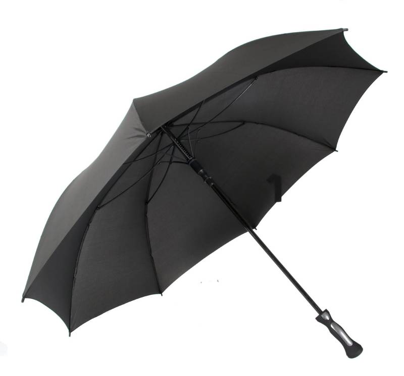 COFI 1453 Stockregenschirm Teleskop Regenschirm in Schwarz ⌀130 cm mit Gummi-Handgriff von COFI 1453